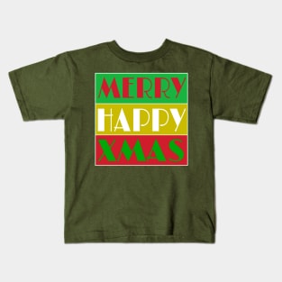 Merry Happy Xmas - Front Kids T-Shirt